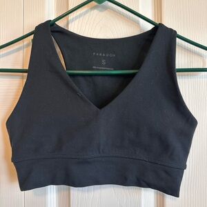 PARAGON Black V-Neck Supportive Sports Bra